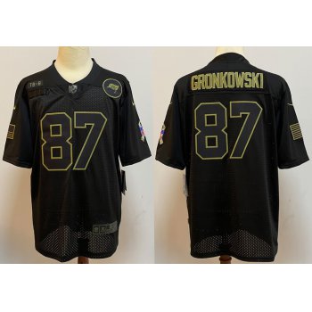 Men's Tampa Bay Buccaneers #87 Rob Gronkowski Black 2020 Salute To Service Stitched NFL Nike Limited Jersey