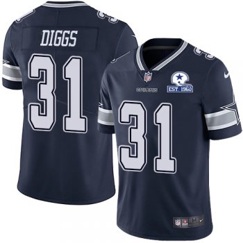 Nike Cowboys #31 Trevon Diggs Navy Blue Team Color Men's Stitched With Established In 1960 Patch NFL Vapor Untouchable Limited Jersey