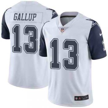 Nike Men's Dallas Cowboys 13 Michael Gallup White Color Rush Limited Jersey