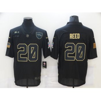 Men's Baltimore Ravens #20 Ed Reed Black 2020 Salute To Service Stitched NFL Nike Limited Jersey