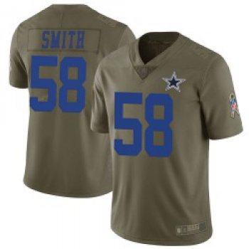 Men's Dallas Cowboys #58 Aldon Smith Limited Green 2017 Salute to Service Jersey