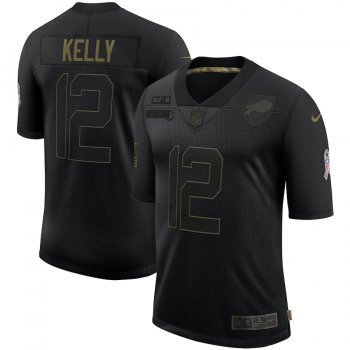 Nike Bills 12 Jim Kelly Black 2020 Salute To Service Limited Jersey