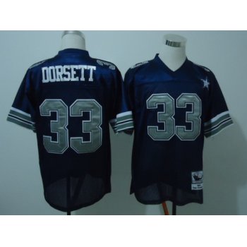Dallas Cowboys #33 Tony Dorsett Navy Blue With 25TH Patch Jersey