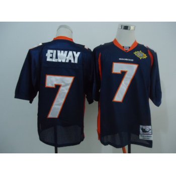 Denver Broncos #7 John Elway Blue Super Bowl Throwback Jersey