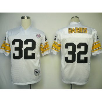 Pittsburgh Steelers #32 Franco Harris White Throwback Jersey