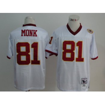 Washington Redskins #81 Art Monk White Throwback Jersey