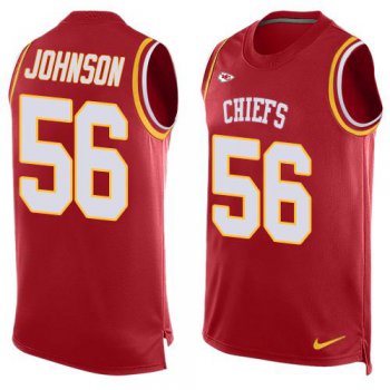 Men's Kansas City Chiefs #56 Derrick Johnson Red Hot Pressing Player Name & Number Nike NFL Tank Top Jersey