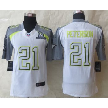 Nike Team Carter #21 Patrick Peterson 2015 Pro Bowl White Elite Jersey