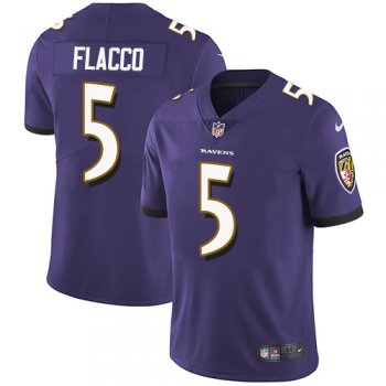 Nike Baltimore Ravens #5 Joe Flacco Purple Team Color Men's Stitched NFL Vapor Untouchable Limited Jersey