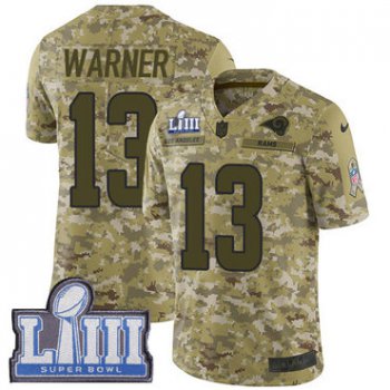 #13 Limited Kurt Warner Camo Nike NFL Youth Jersey Los Angeles Rams 2018 Salute to Service Super Bowl LIII Bound