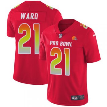 Nike Cleveland Browns #21 Denzel Ward Red Men's Stitched NFL Limited AFC 2019 Pro Bowl Jersey