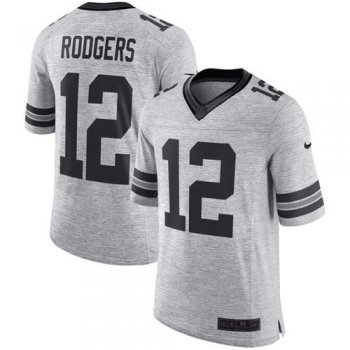 Nike Green Bay Packers #12 Aaron Rodgers Gray Men's Stitched NFL Limited Gridiron Gray II Jersey