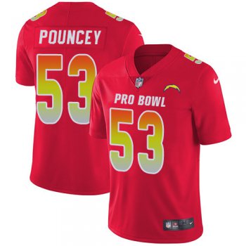 Nike Los Angeles Chargers #53 Mike Pouncey Red Men's Stitched NFL Limited AFC 2019 Pro Bowl Jersey