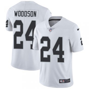 Nike Oakland Raiders #24 Charles Woodson White Men's Stitched NFL Vapor Untouchable Limited Jersey