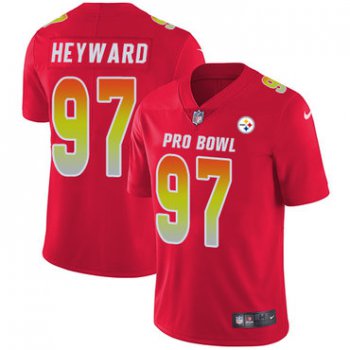 Nike Pittsburgh Steelers #97 Cameron Heyward Red Men's Stitched NFL Limited AFC 2019 Pro Bowl Jersey