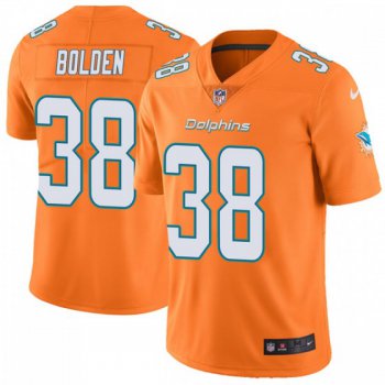 Men's Miami Dolphins #38 Brandon Bolden Nike Limited Color Rush Orange Jersey