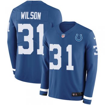 Nike Colts #31 Quincy Wilson Royal Blue Team Color Men's Stitched NFL Limited Therma Long Sleeve Jersey
