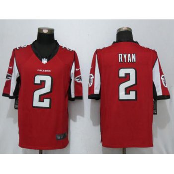 Nike Falcons #2 Matt Ryan Red Team Color Men's Stitched NFL Limited Jersey