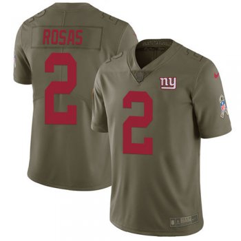 Nike Giants #2 Aldrick Rosas Olive Men's Stitched NFL Limited 2017 Salute To Service Jersey