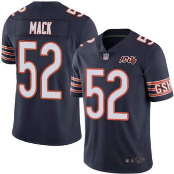 Chicago Bears #52 Khalil Mack Navy Blue Team Color Men's Stitched Football 100th Season Vapor Limited Jersey