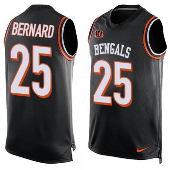 Men's Cincinnati Bengals #25 Giovani Bernard Black Hot Pressing Player Name & Number Nike NFL Tank Top Jersey
