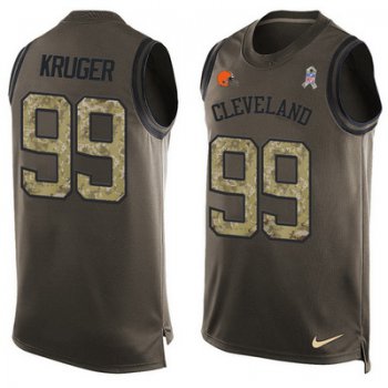 Men's Cleveland Browns #99 Paul Kruger Green Salute to Service Hot Pressing Player Name & Number Nike NFL Tank Top Jersey