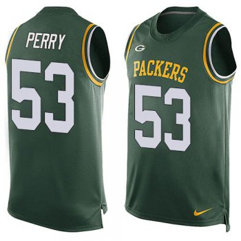 Men's Green Bay Packers #53 Nick Perry Green Hot Pressing Player Name & Number Nike NFL Tank Top Jersey