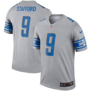 Nike Detroit Lions 9 Matthew Stafford Gray Inverted Legend Jersey