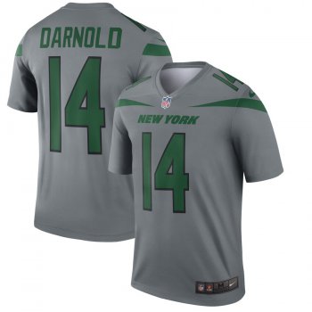Nike New York Jets 14 Sam Darnold Gray Inverted Legend Jersey