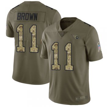 Titans #11 A.J. Brown Olive Camo Men's Stitched Football Limited 2017 Salute To Service Jersey