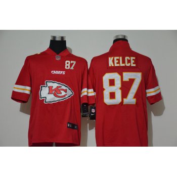 Men's Kansas City Chiefs #87 Travis Kelce Red 2020 Big Logo Number Vapor Untouchable Stitched NFL Nike Fashion Limited Jersey