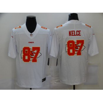 Men's Kansas City Chiefs #87 Travis Kelce White 2020 Shadow Logo Vapor Untouchable Stitched NFL Nike Limited Jersey