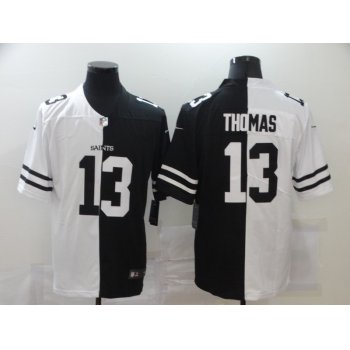 Men's New Orleans Saints #13 Michael Thomas White Black Peaceful Coexisting 2020 Vapor Untouchable Stitched NFL Nike Limited Jersey