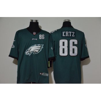 Men's Philadelphia Eagles #86 Zach Ertz Midnight Green 2020 Big Logo Number Vapor Untouchable Stitched NFL Nike Fashion Limited Jersey
