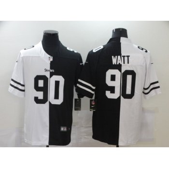 Men's Pittsburgh Steelers #90 T. J. Watt White Black Peaceful Coexisting 2020 Vapor Untouchable Stitched NFL Nike Limited Jersey
