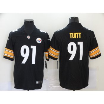 Men's Pittsburgh Steelers #91 Stephon Tuitt Black 2020 Vapor Untouchable Stitched NFL Nike Throwback Limited Jersey