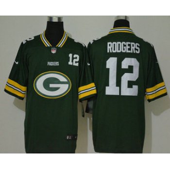 Men's Green Bay Packers #12 Aaron Rodgers Green 2020 Big Logo Number Vapor Untouchable Stitched NFL Nike Fashion Limited Jersey
