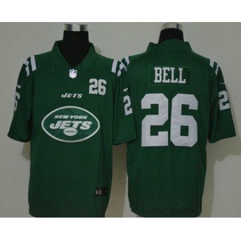Men's New York Jets #26 Le'Veon Bell Green 2020 Big Logo Number Vapor Untouchable Stitched NFL Nike Fashion Limited Jersey