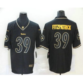Men's Pittsburgh Steelers #39 Minkah Fitzpatrick Black 100th Season Golden Edition Jersey