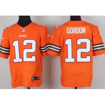 Nike Cleveland Browns #12 Josh Gordon Orange Elite Jersey