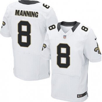 Nike New Orleans Saints #8 Archie Manning White Elite Jersey
