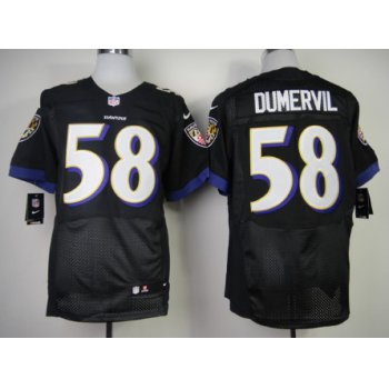 Nike Baltimore Ravens #58 Elvis Dumervil 2013 Black Elite Jersey