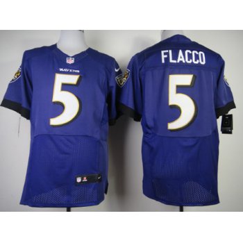 Nike Baltimore Ravens #5 Joe Flacco 2013 Purple Elite Jersey