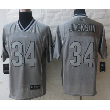 Nike Oakland Raiders #34 Bo Jackson 2013 Gray Vapor Elite Jersey