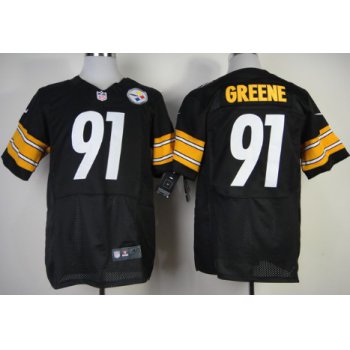 Nike Pittsburgh Steelers #91 Kevin Greene Black Elite Jersey