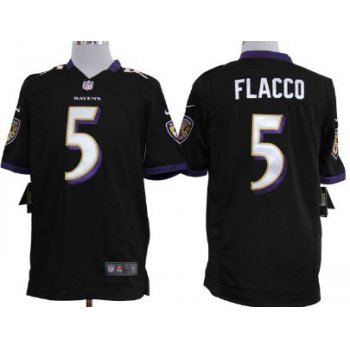 Nike Baltimore Ravens #5 Joe Flacco Black Game Jersey