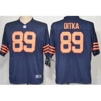 Nike Chicago Bears #89 Mike Ditka Blue With Orange Game Jersey