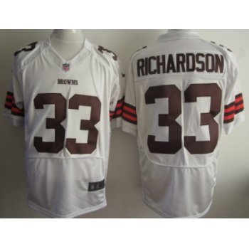Nike Cleveland Browns #33 Trent Richardson White Elite Jersey