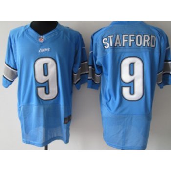 Nike Detroit Lions #9 Matthew Stafford Light Blue Elite Jersey