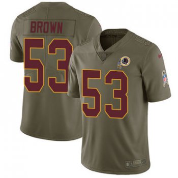 Nike Redskins #53 Zach Brown Olive Men's Stitched NFL Limited 2017 Salute To Service Jersey